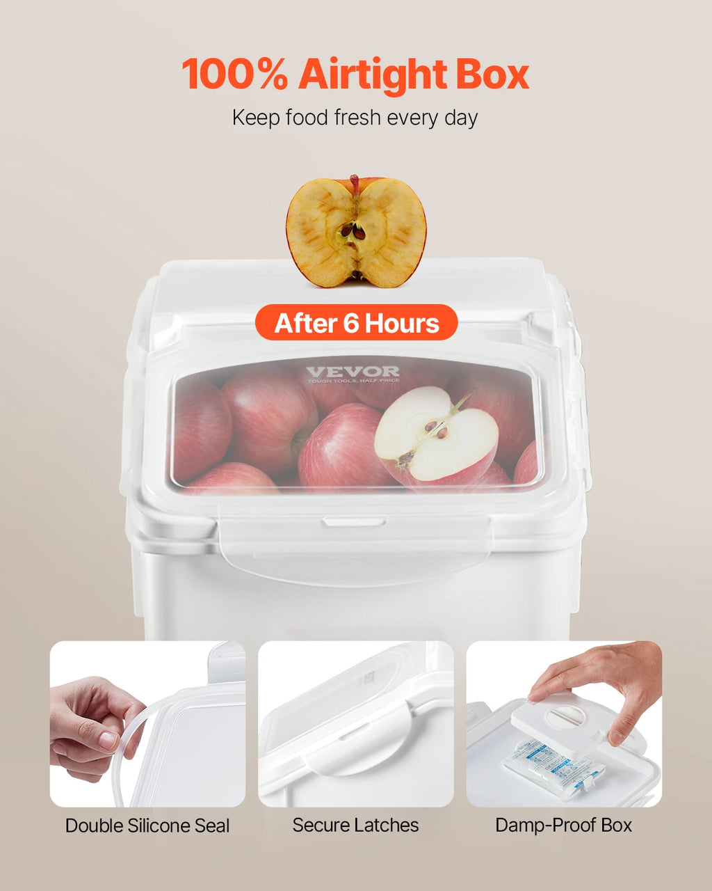 VEVOR 4pcs Rice Storage Container Large Dog Food Dispenser Bin, Kitchen Ingredient Grain Cereal Bin Pet food Containers Pet and Home Outlet