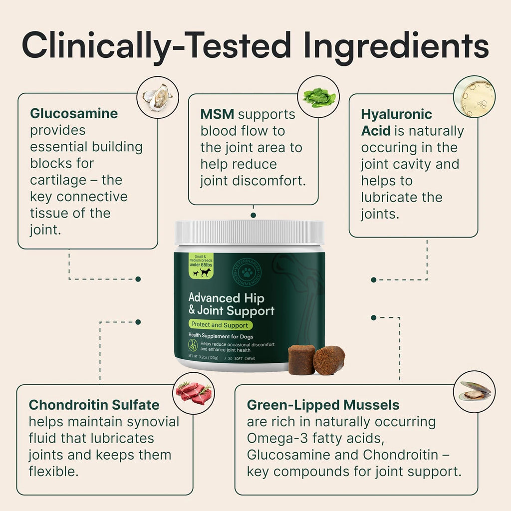 Dog Hip & Joint Chews with Glucosamine, MSM & Omega-3 Pet and Home Outlet
