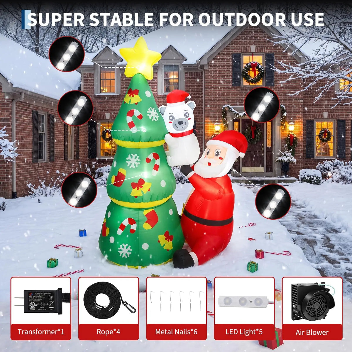 HiMISS Lighted Christmas Inflatable Santa