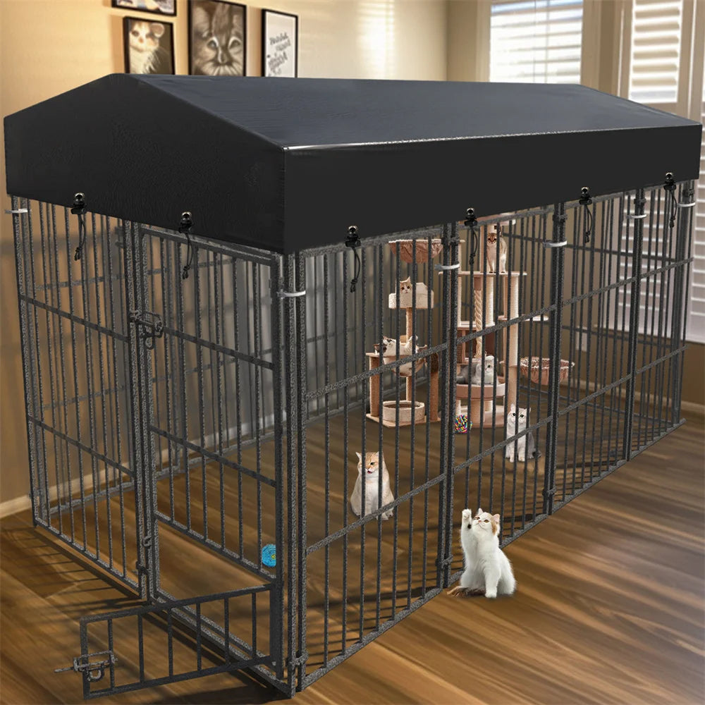 Borwart Heavy Duty Welded Metal Dog Kennel With Roof Cover