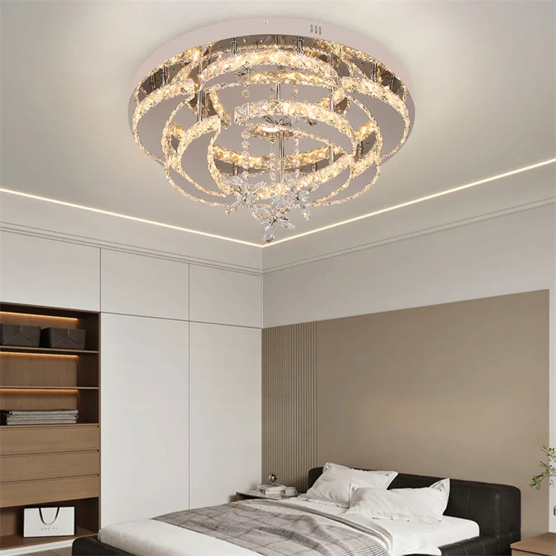 GreeLustr Crystal Led Ceiling Chandelier For Living Dining Room