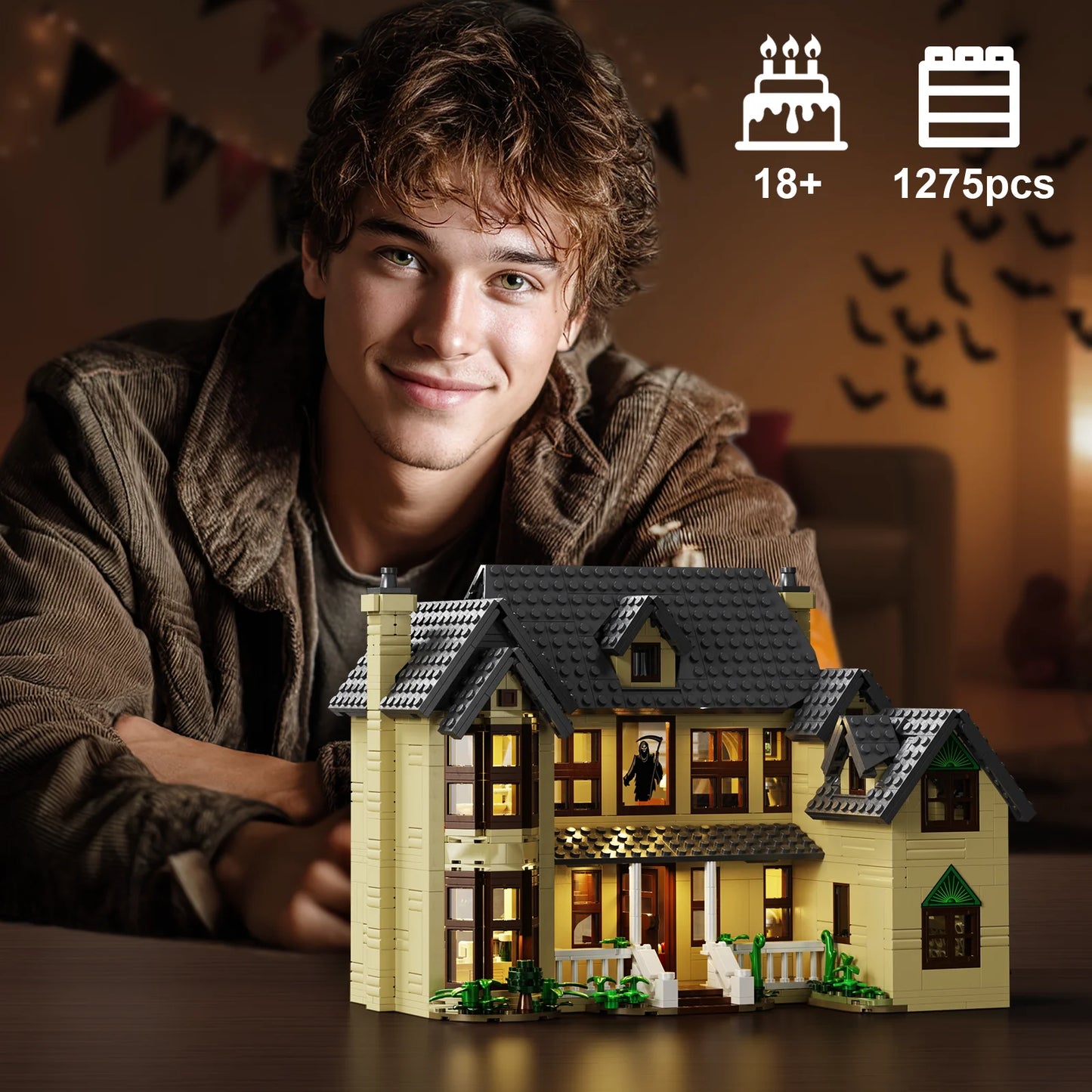 Haunted House Building Block Set For Halloween Decor