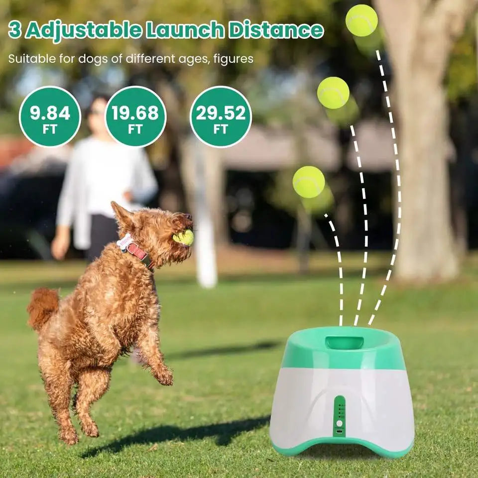 Automatic Rechargeable Dog Ball Launcher With Three Adjustable Distance Options