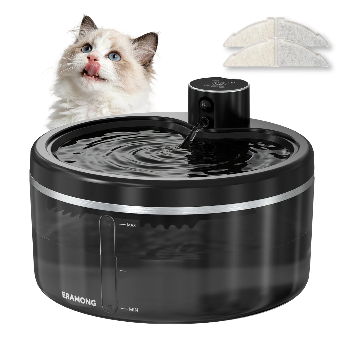 Eralong 2.7L Wireless Intelligent Cat Water Fountain With Auto Sensor