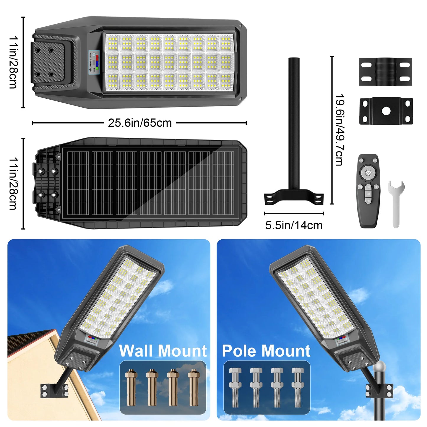 Outdoor Solar Motion Light Dusk To Dawn IP65 Waterproof