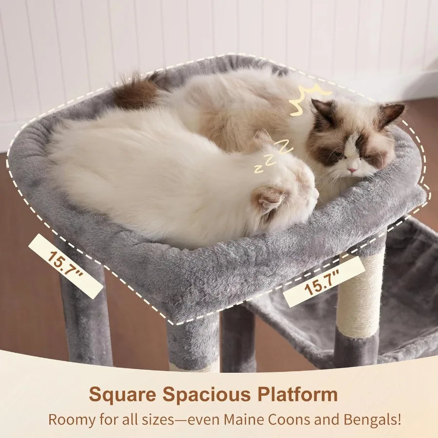 XIUWO Cat Tree Tower For Indoor Cats Multi Level Stability