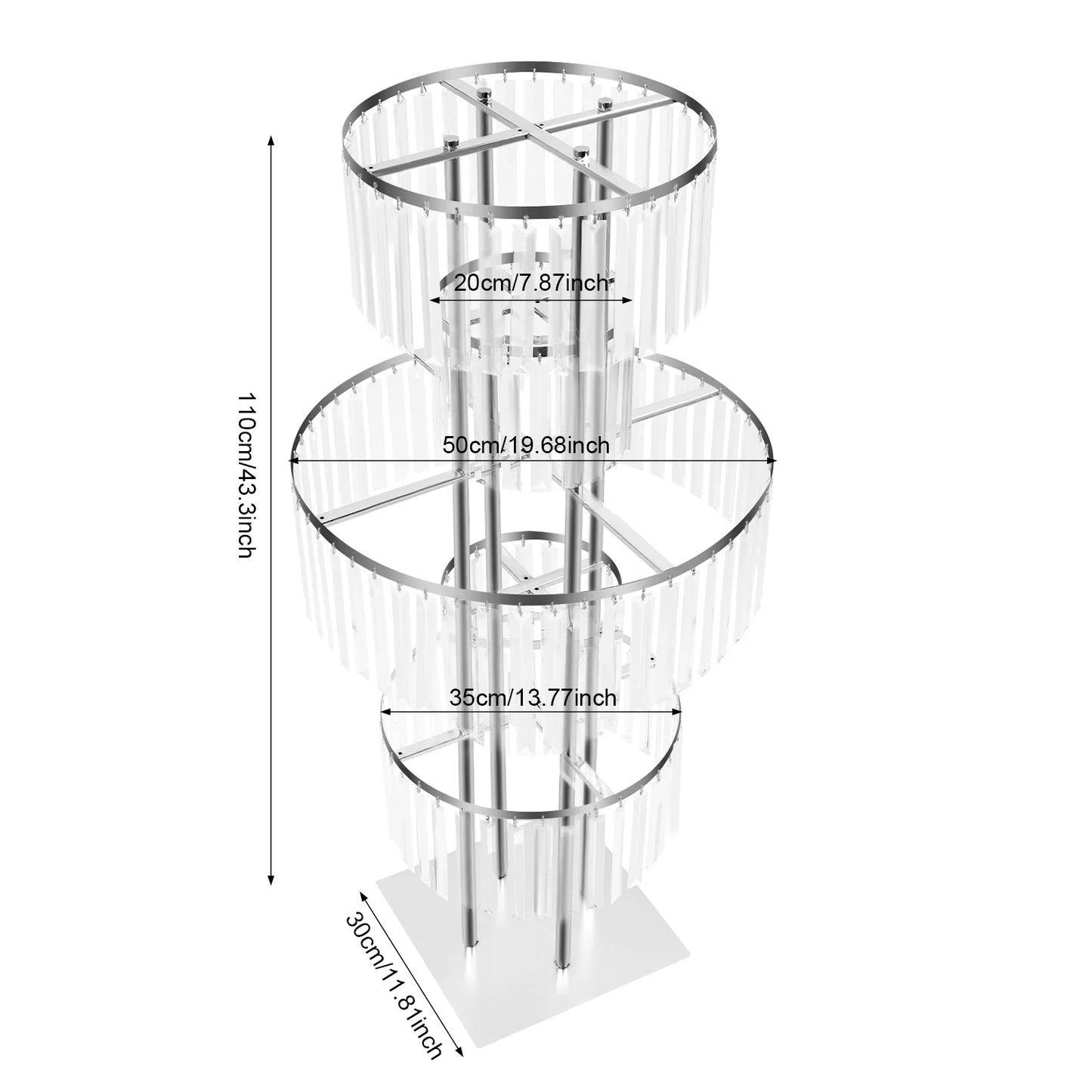 5 Tier Wedding Flower Stand Acrylic Crystal Centerpiece Display Rack
