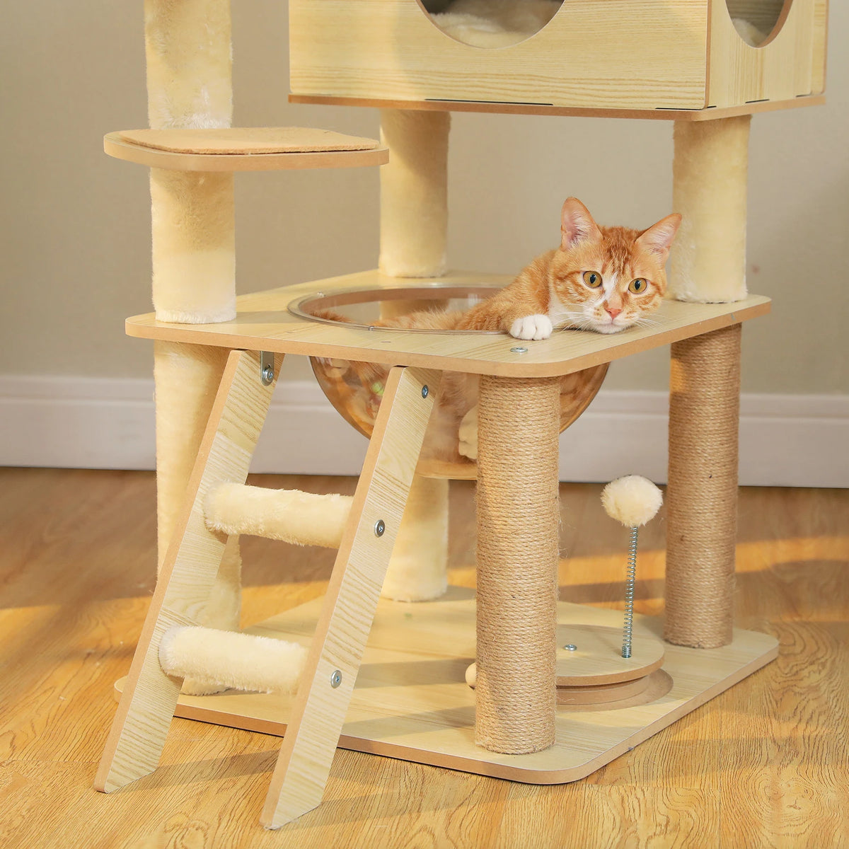 Pawz Roofer Multi Level Cat Tree With Scratching Posts Hammock