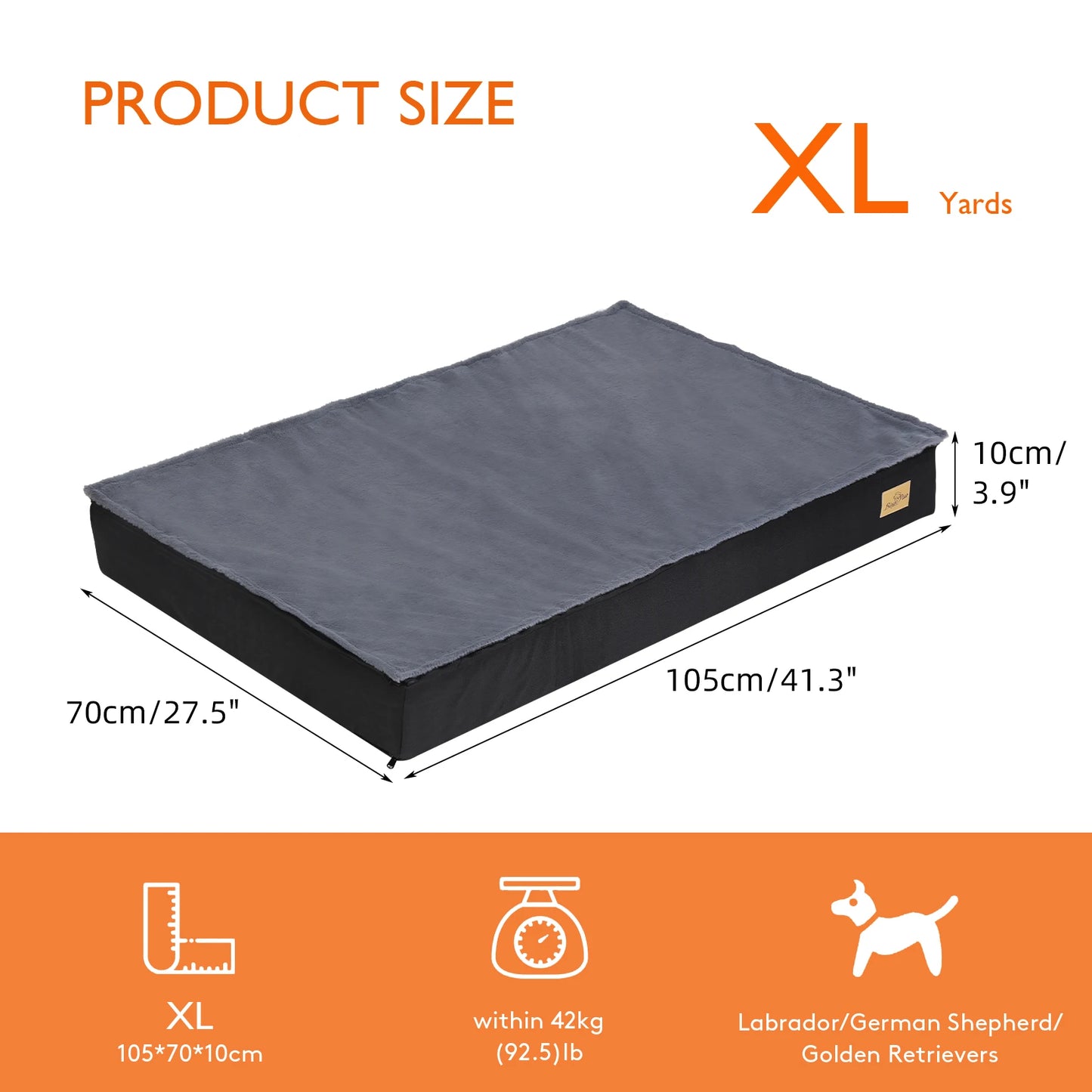 BINGOPAW Washable Orthopedic Dog Bed With Foam Mattress Cover