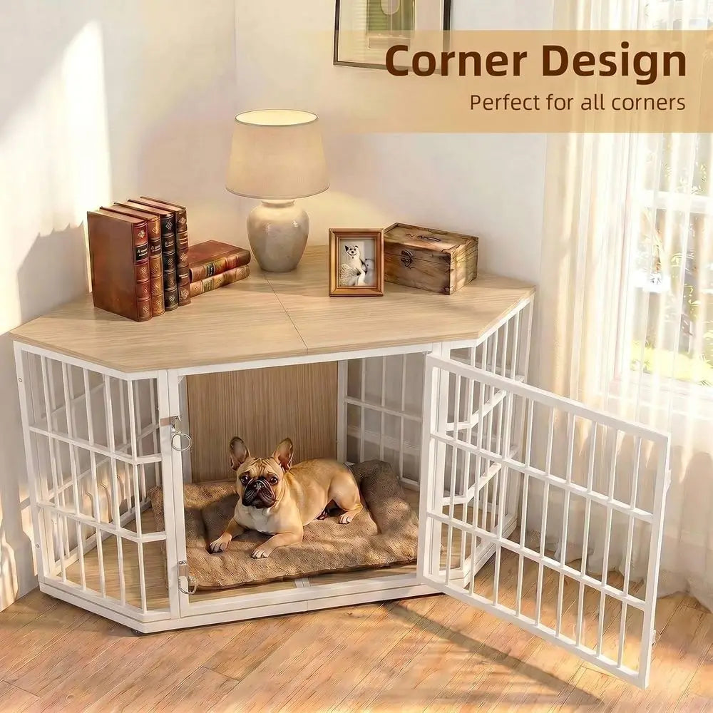 52-Inch Furniture-Style Dog Crate End Table with Double Latches Pet and Home Outlet