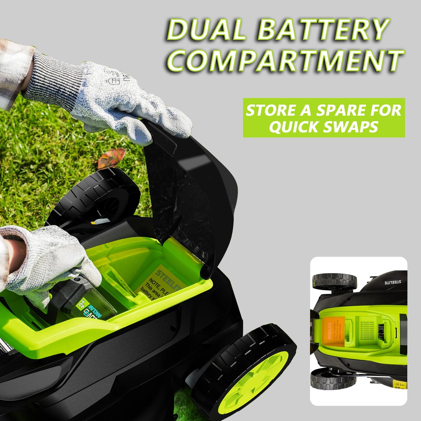 Deli 21V Cordless Lawn Mower With Battery And Charger