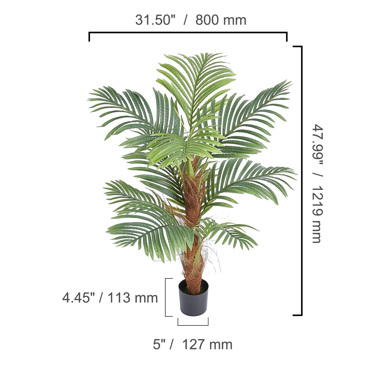 SucceBuy Artificial Palm Tree Faux Plant With Anti Tip Protection Pet and Home Outlet
