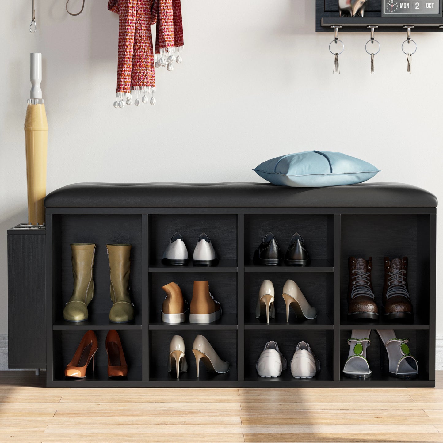 Ironck Shoe Bench With 10 Cubbies Entryway Storage
