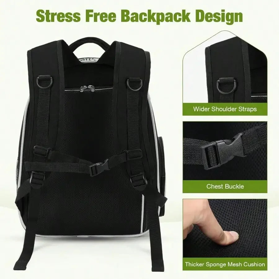 Cat Backpack Carrier Expandable Bubble Window For Pets 18 Lbs