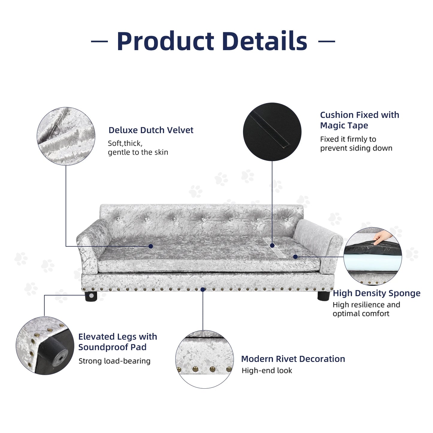BINGOPAW Elevated Dog Sofa Bed With Removable Sponge Cushion