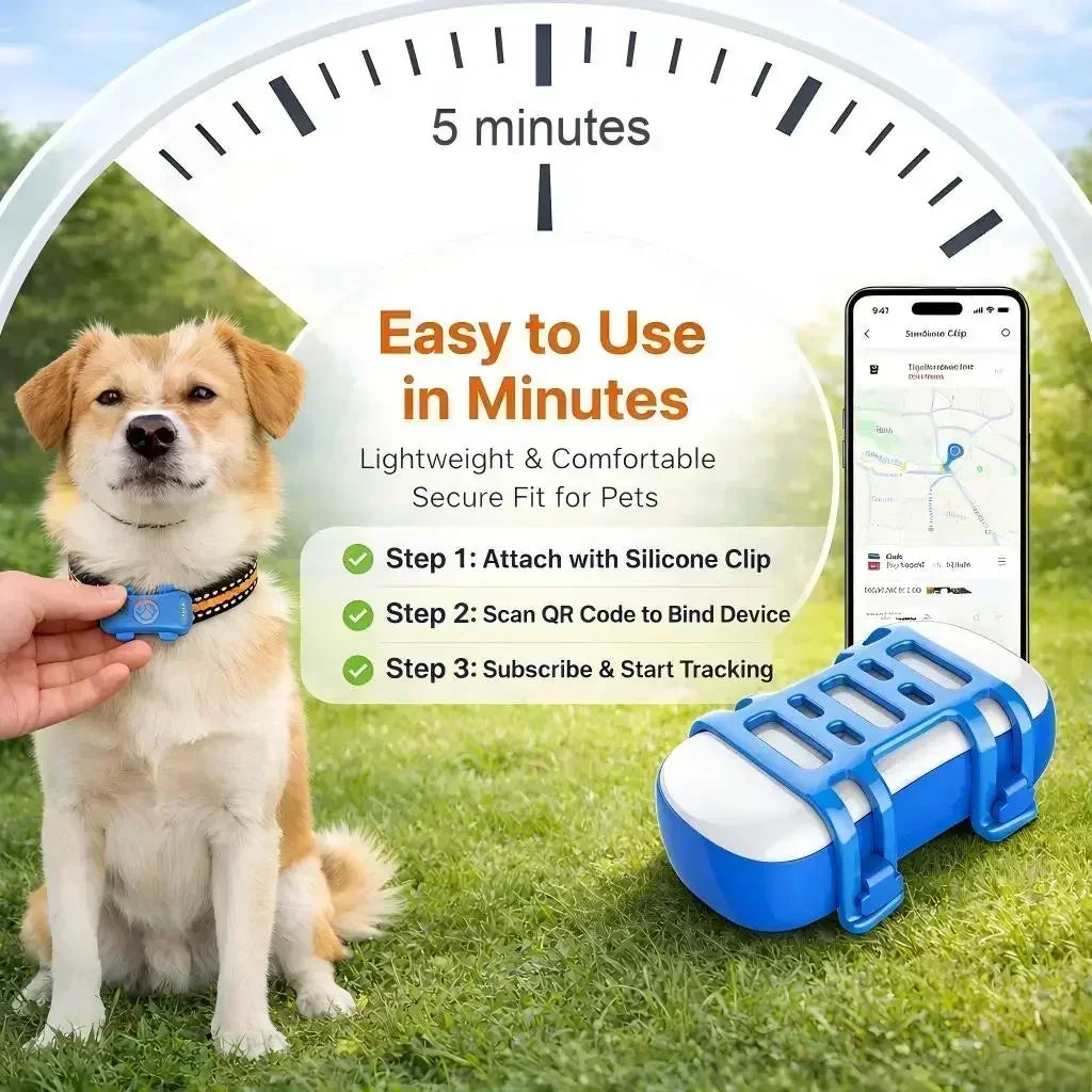WANWAYTECH GPS Pet Tracker 4G Real Time Tracking IP67 Waterproof