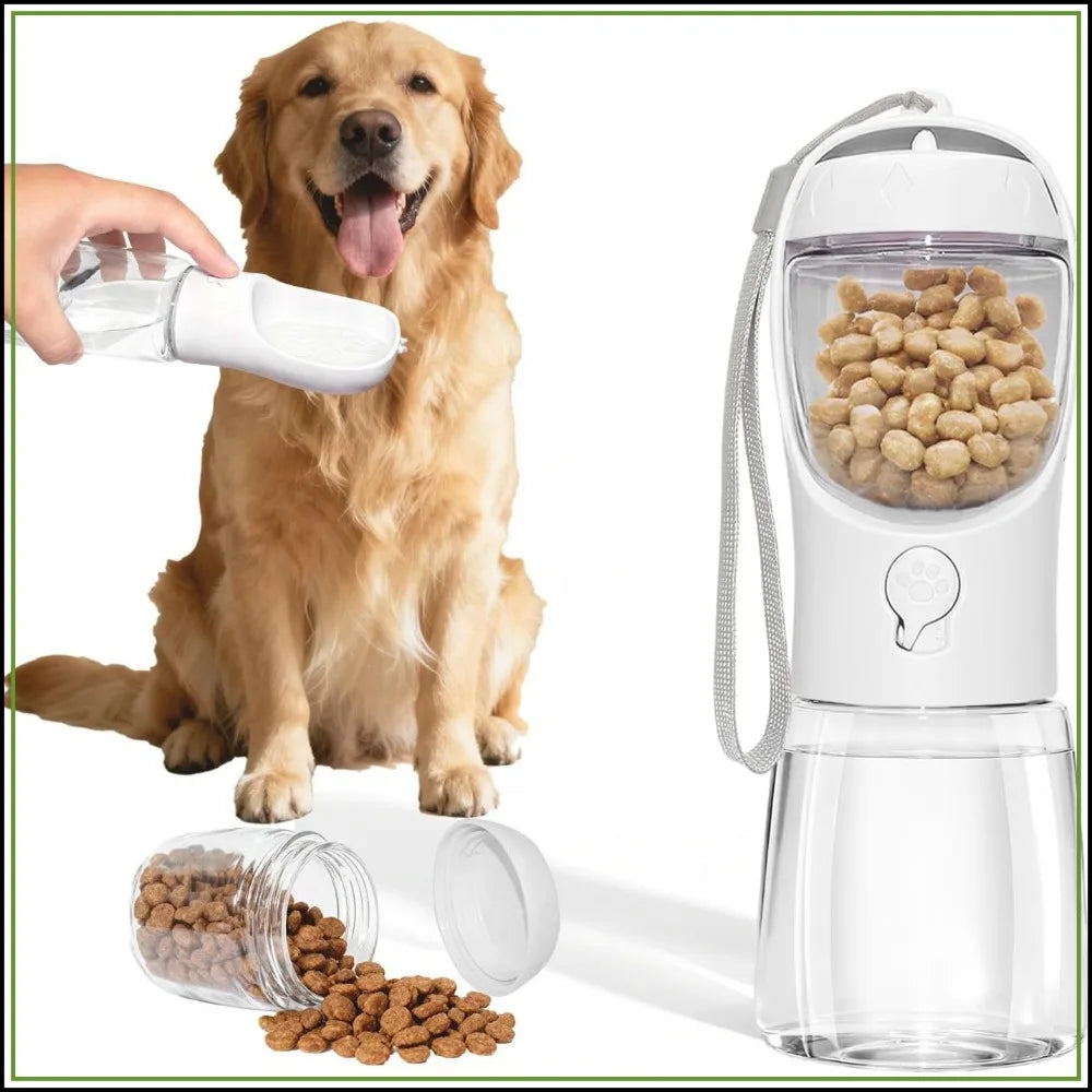 2-in-1 Portable Dog Water Bottle And Food Container BPA Free