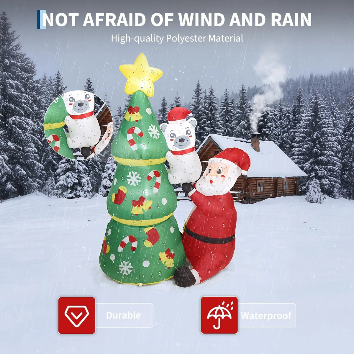 HiMISS Lighted Christmas Inflatable Santa