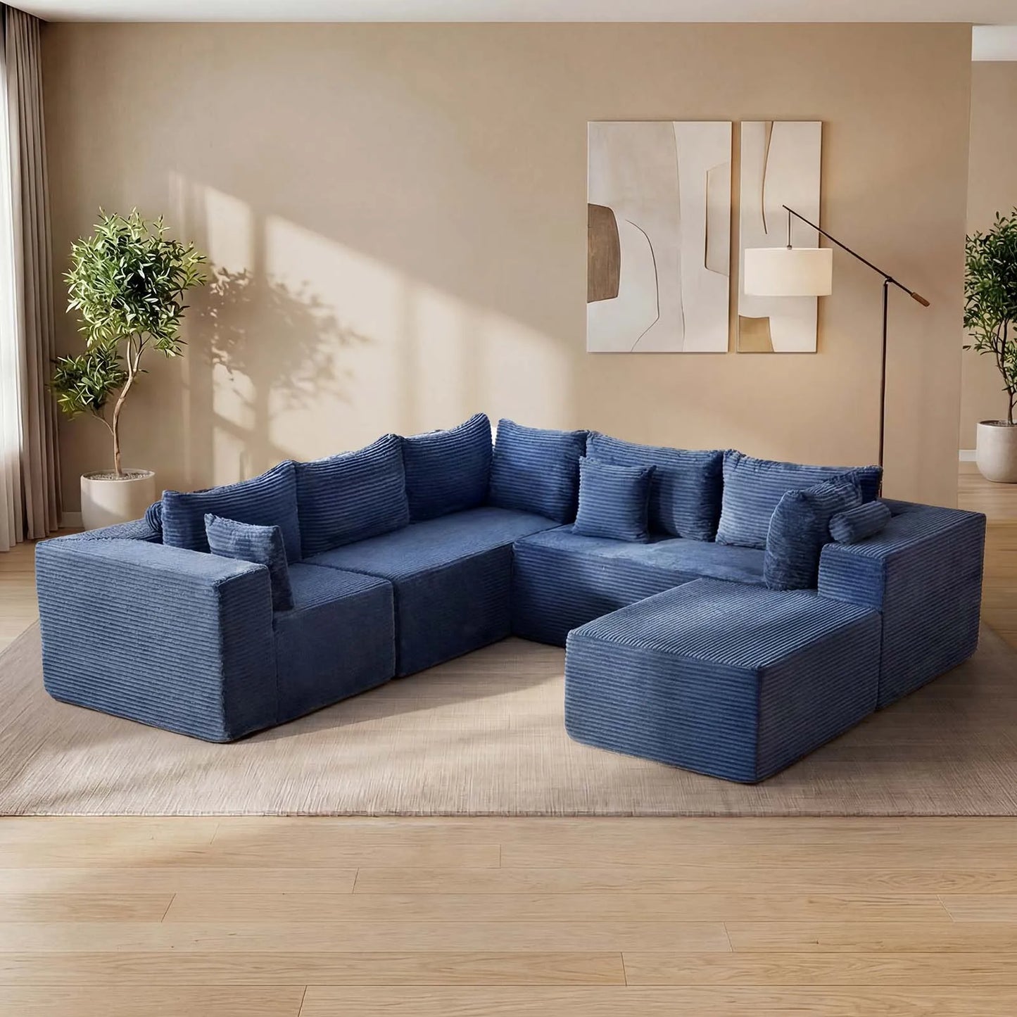 Redlife Modern Boneless Modular Sectional Sofa With Removable Covers
