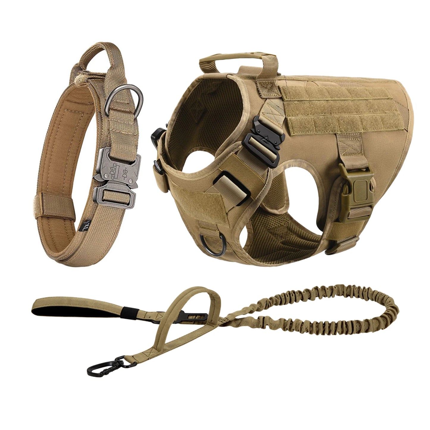 Tactical Dog Harness With Molle Pouches For Medium To Large Dogs