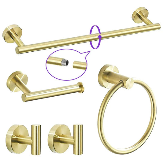 5 Piece Stainless Steel Bath Hardware Set Towel Bar
