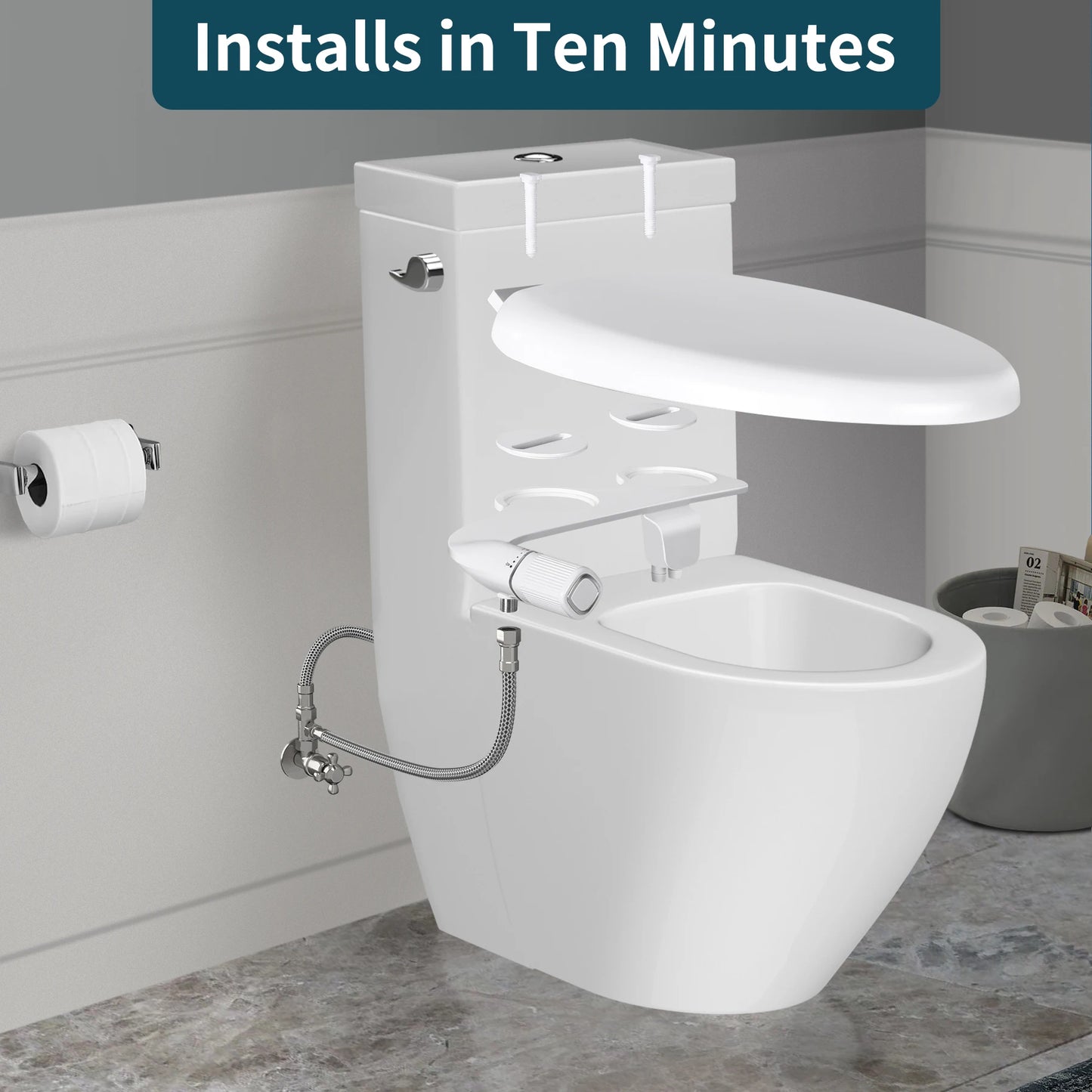 Samodra Non Electric Bidet With Dual Nozzle And Adjustable Pressure