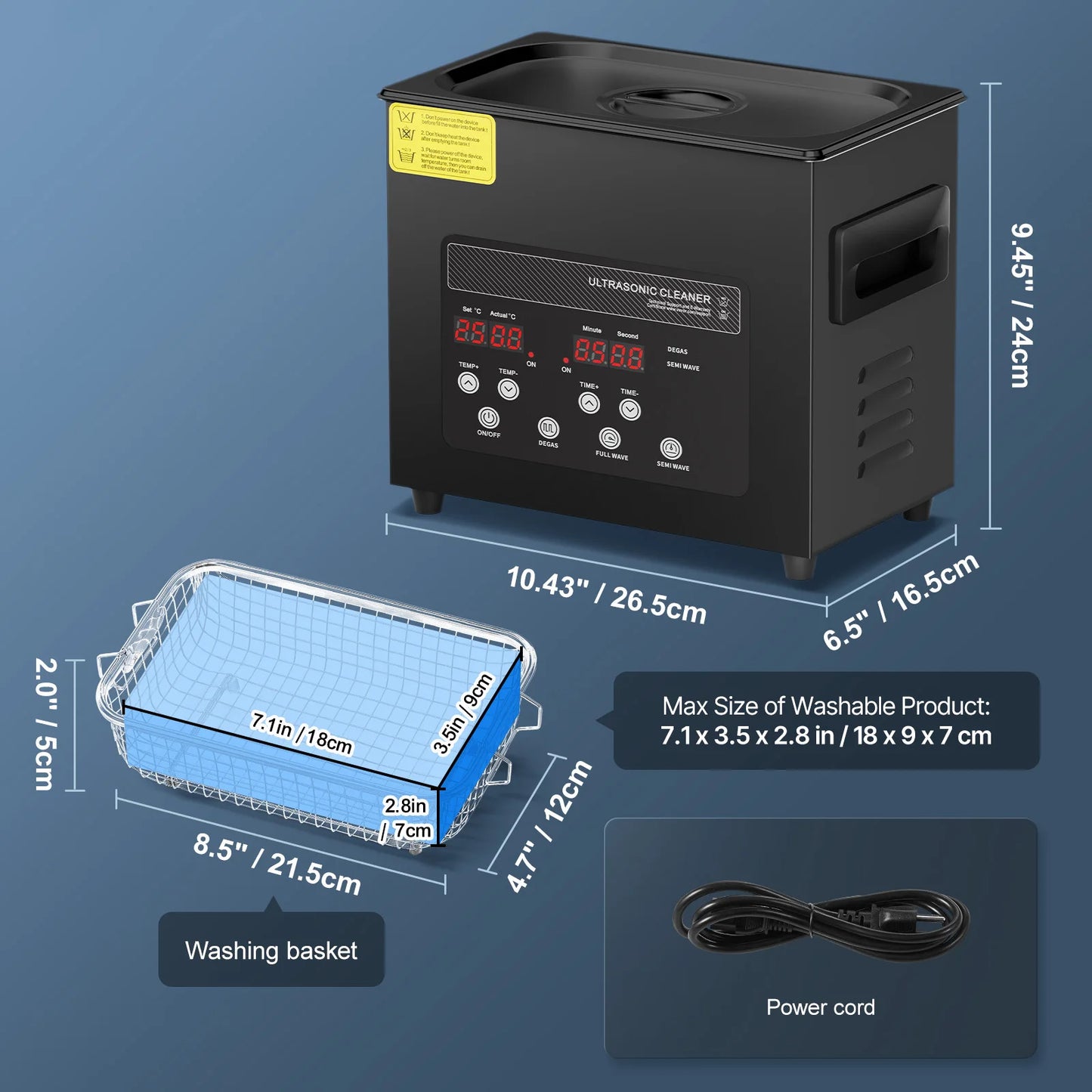 SucceBuy Ultrasonic Cleaner For Dishes Portable With Timer Home Appliance