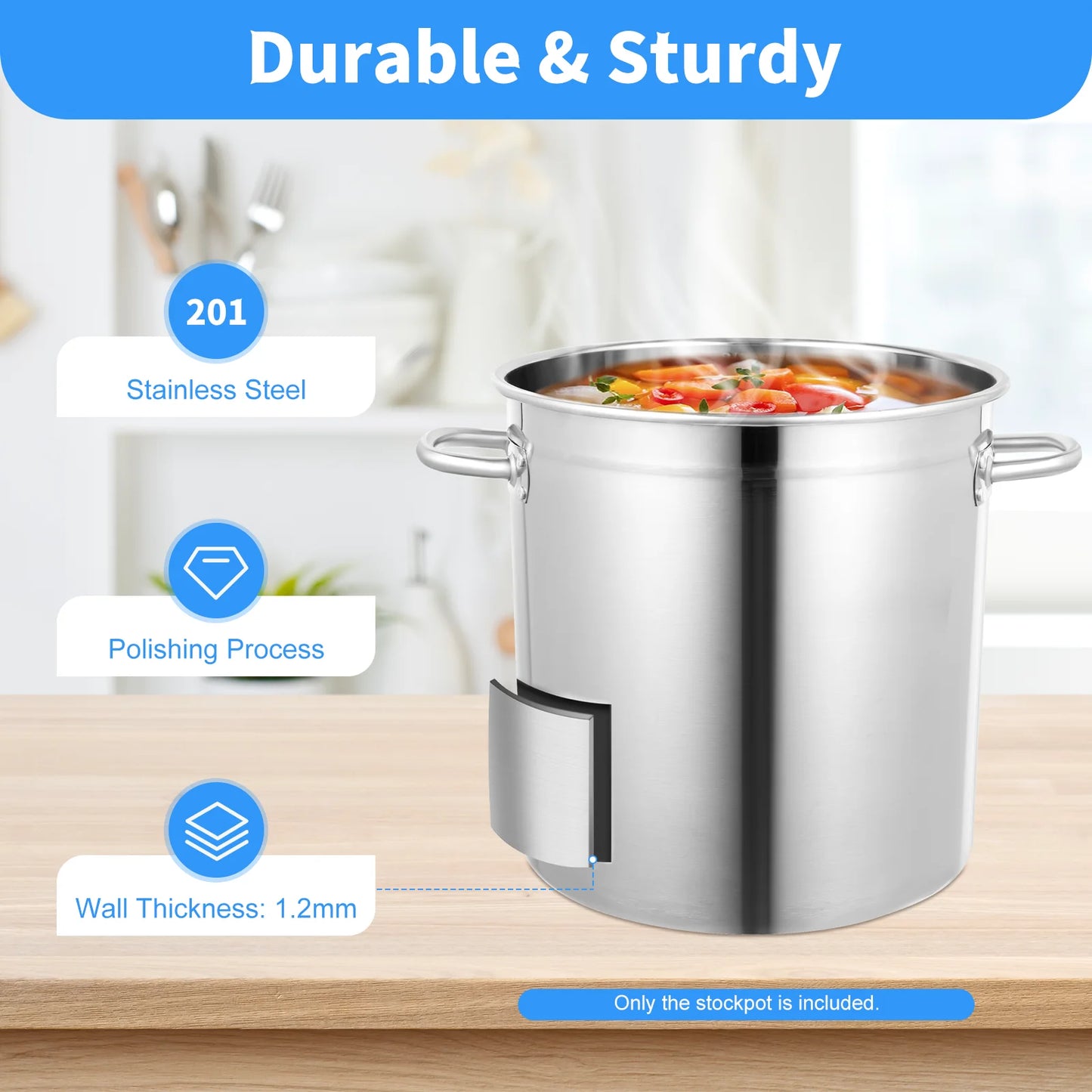 Stainless Steel Soup And Stock Pot With Lid And Handles