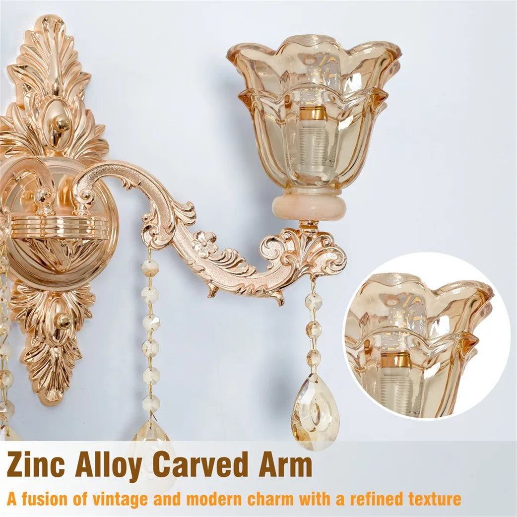 Vrygle Floral Wall Sconce With Crystal Lampshade Lighting