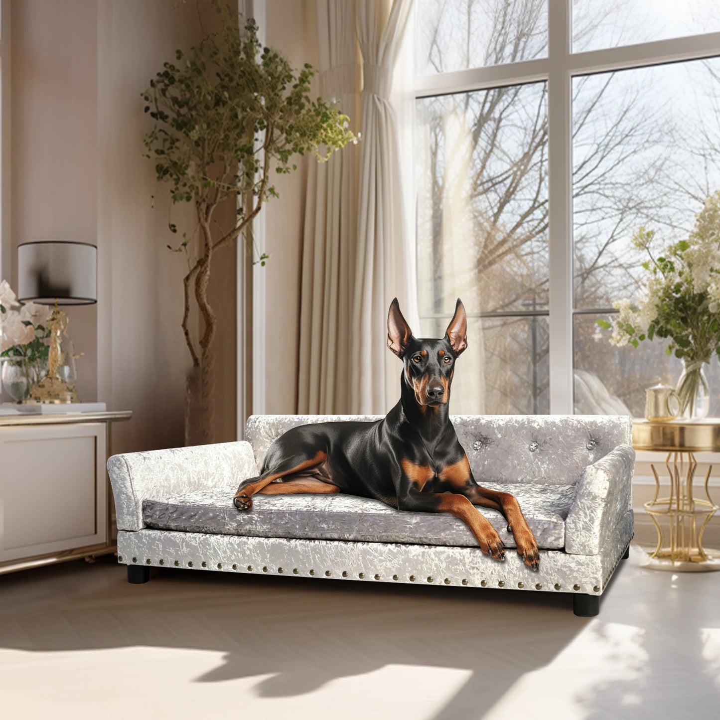 BINGOPAW Elevated Dog Sofa Bed With Removable Sponge Cushion