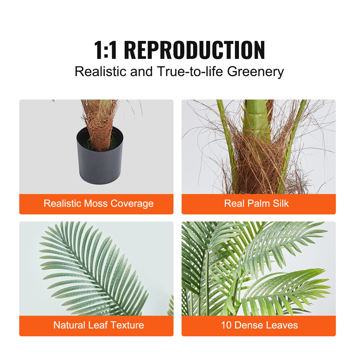 SucceBuy Artificial Palm Tree Faux Plant With Anti Tip Protection Pet and Home Outlet