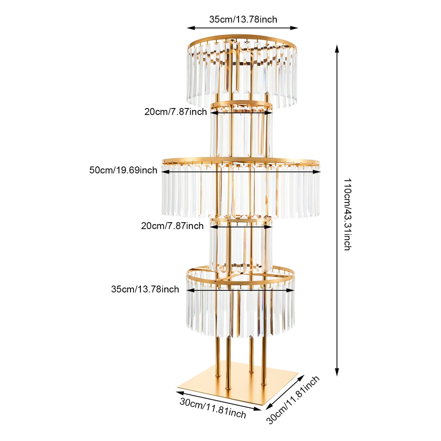 5 Tier Wedding Flower Stand Acrylic Crystal Centerpiece Display Rack