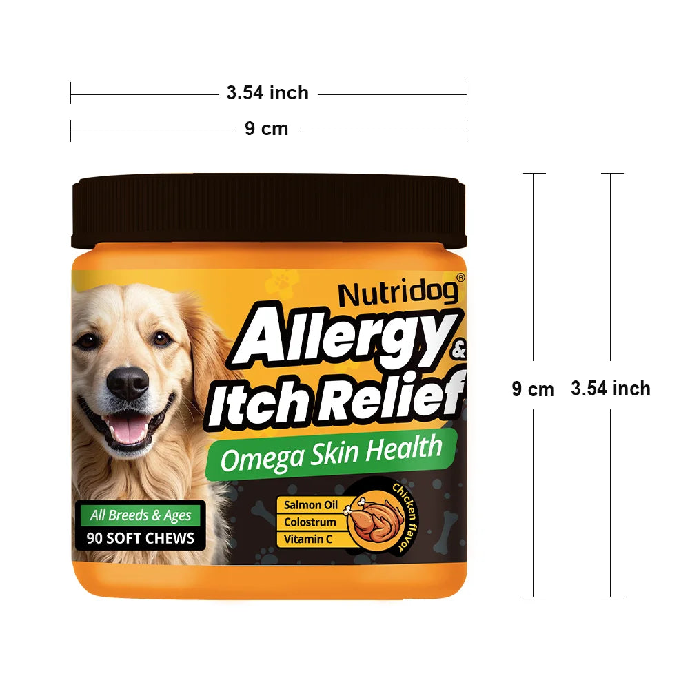 Nutridog Skin, Coat and Probiotic Chews for Dogs, 90 Count Pet and Home Outlet