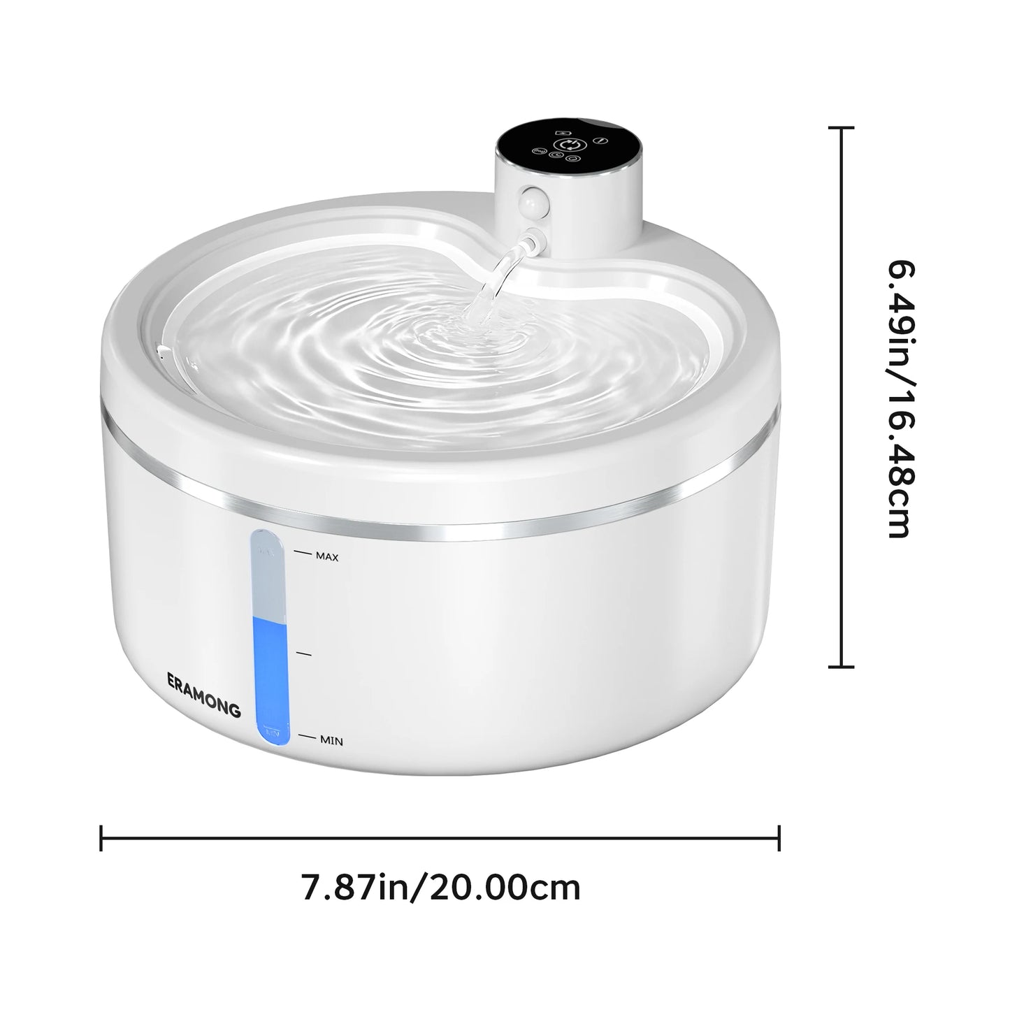 Eralong 2.7L Wireless Intelligent Cat Water Fountain With Auto Sensor