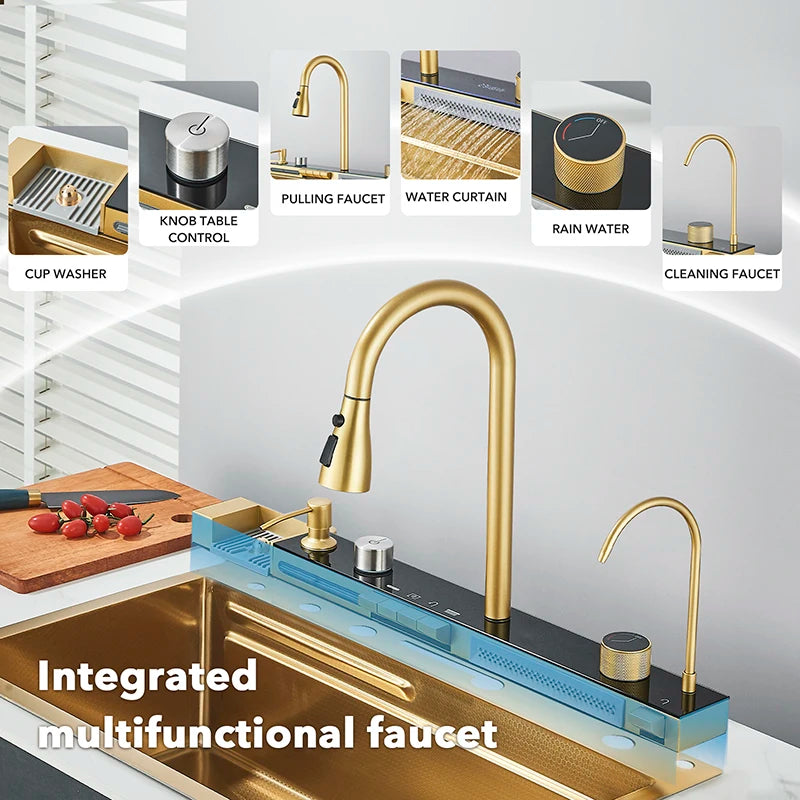 Rectangular Stainless Steel Apron Front Kitchen Sink With Faucet