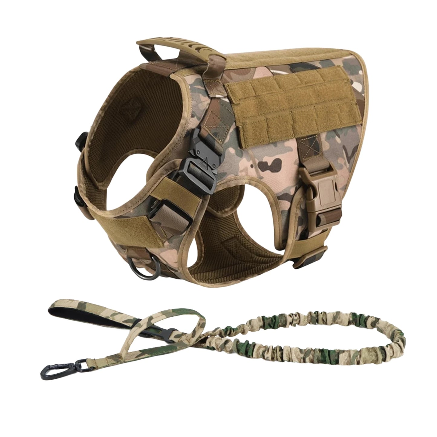 Tactical Padded Nylon Dog Harness Vest With Leash And Collar