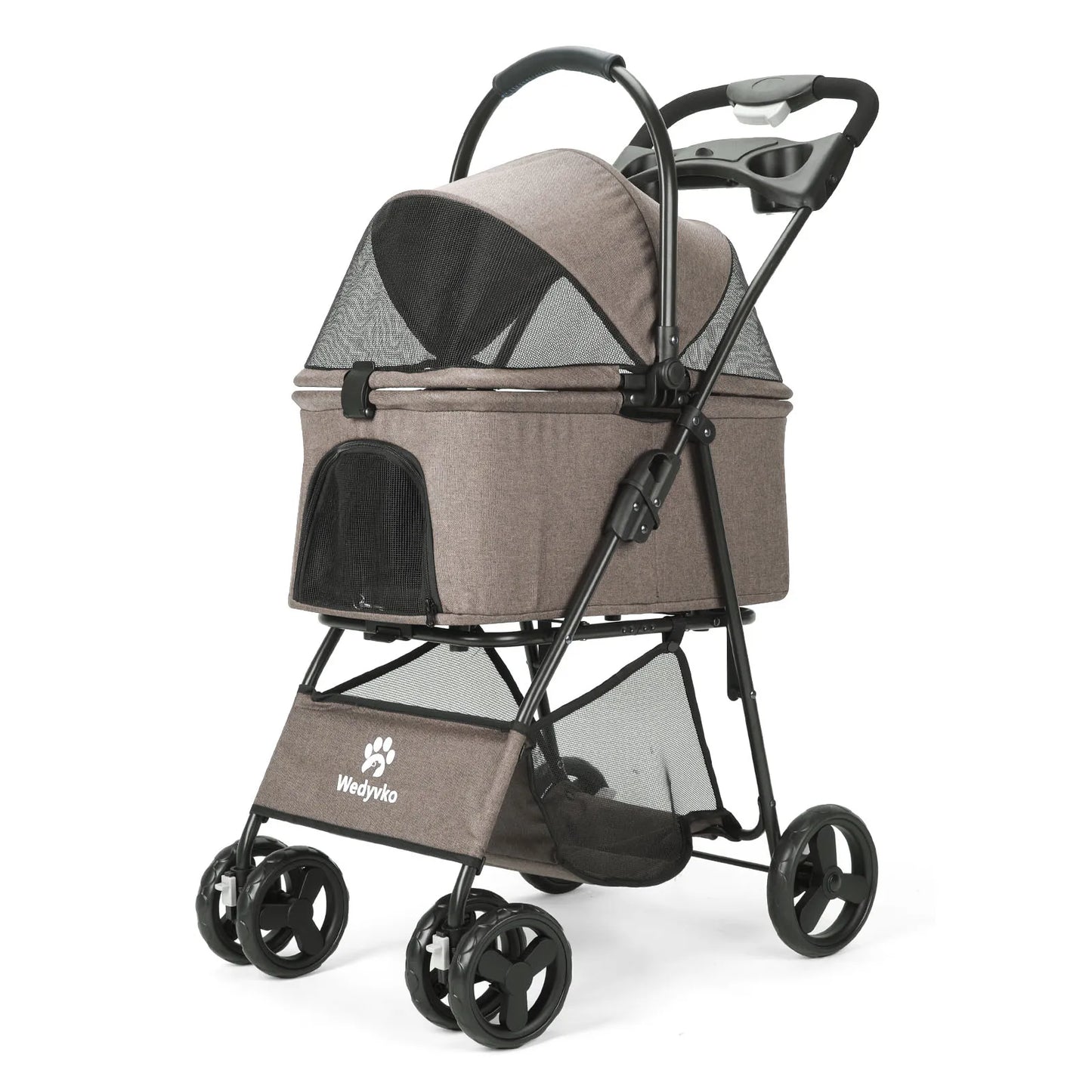 Pet Stroller With Removable Carrier For Dogs And Cats