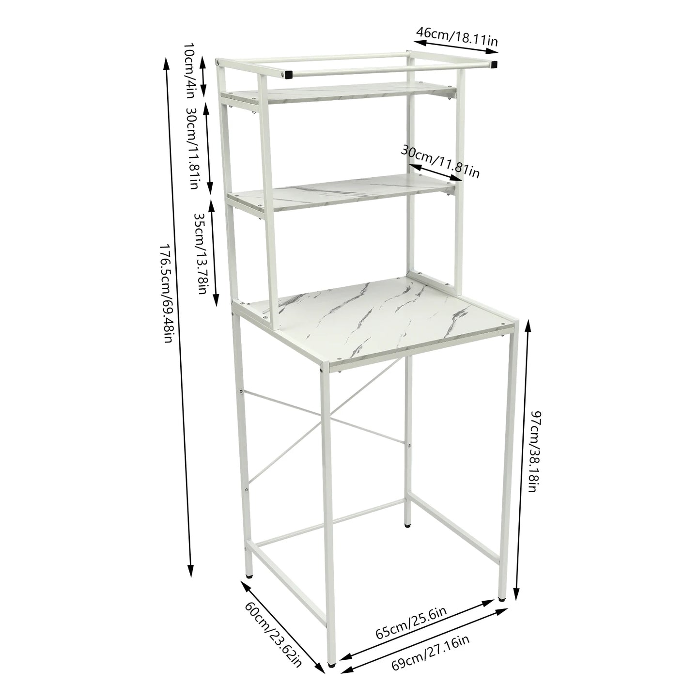Bymaocar 3 Tier Washing Machine Shelving Stand Laundry Organizer