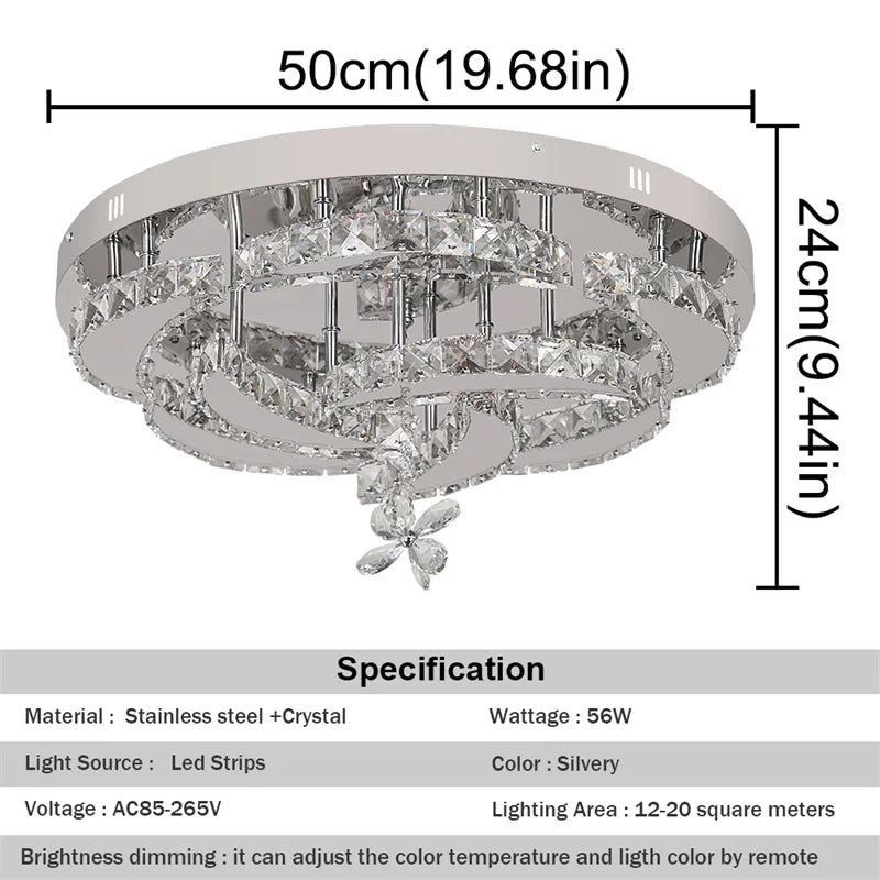 GreeLustr Crystal Led Ceiling Chandelier For Living Dining Room