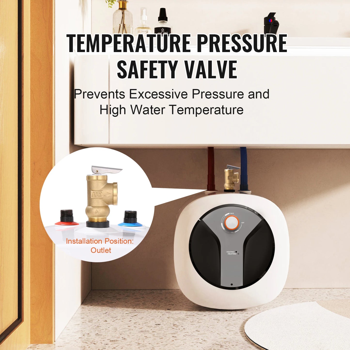 SucceBuy Electric Mini Tank Water Heater For Kitchen And Bath