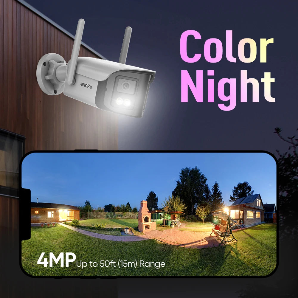 ANNKE 4MP Dual Lens WiFi Security Camera With Night Vision