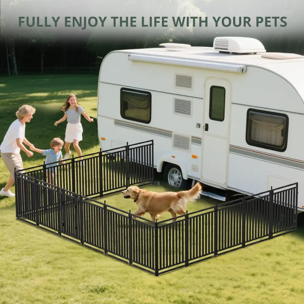 Portable Dog Playpen For Indoor And Outdoor Use Durable Metal