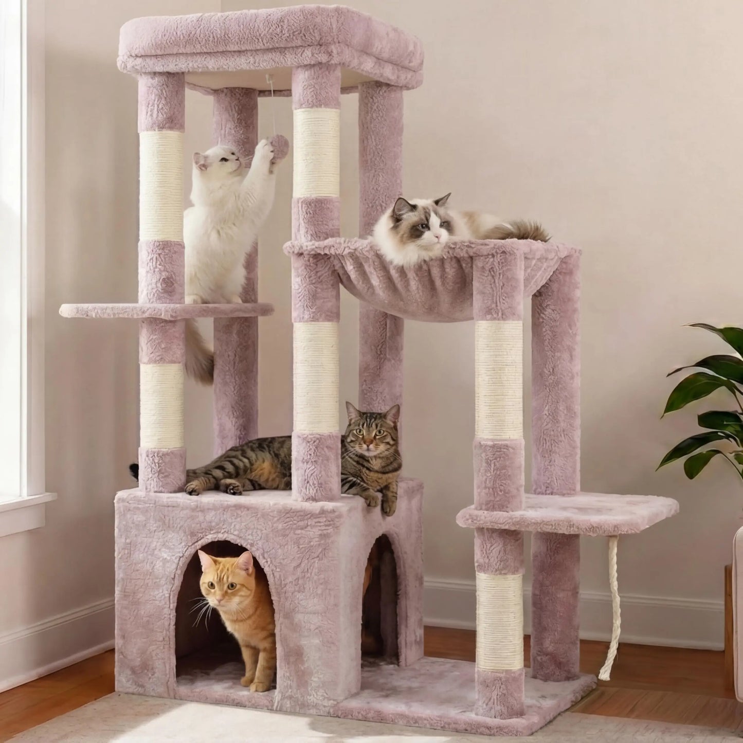 XIUWO Cat Tree Tower For Indoor Cats Multi Level Stability