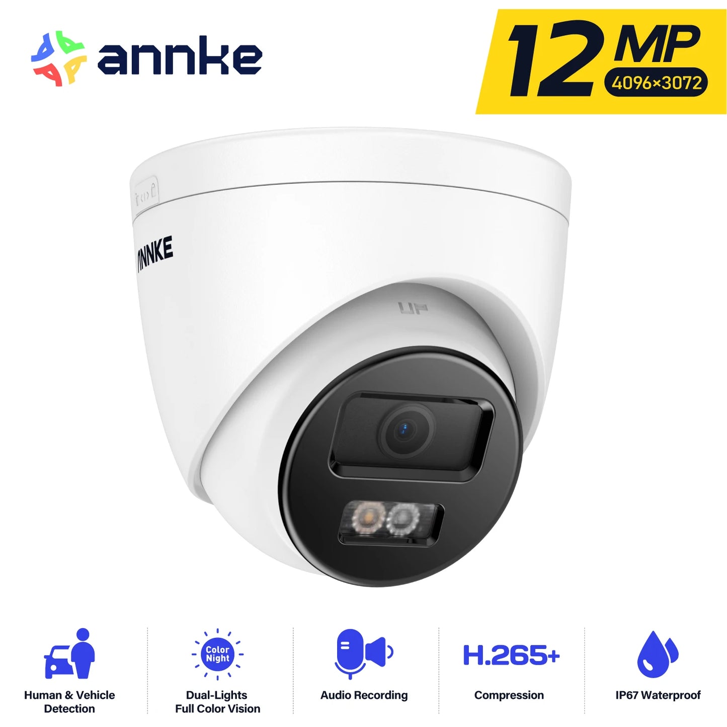 ANNKE 12MP Outdoor Smart Dual Light PoE Security Camera