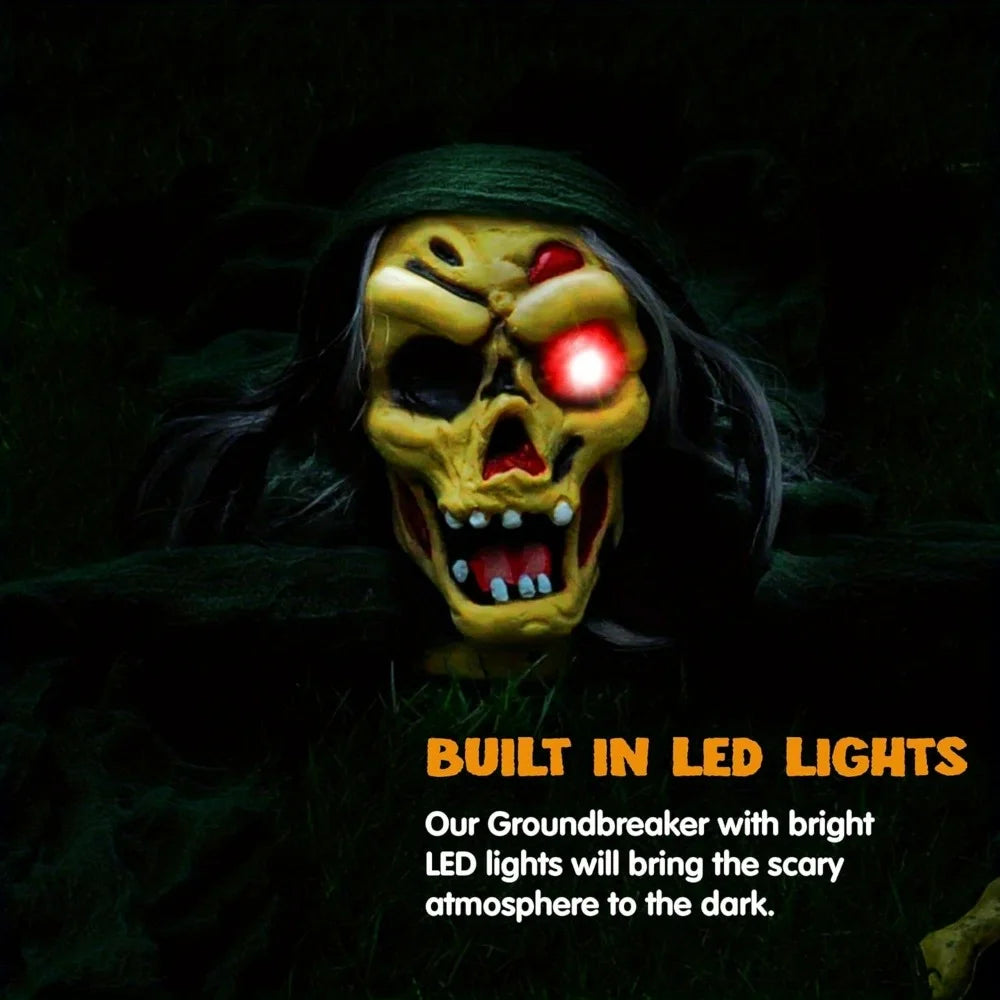 Halloween Zombie Groundbreaker Outdoor Decoration With Sound and Glowing Eyes Pet and Home Outlet