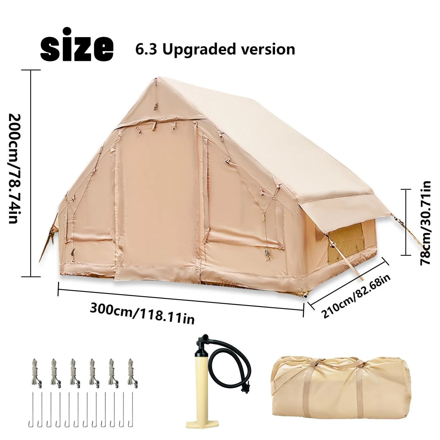 Pakicetus Inflatable Tent With Skylight For Family Use