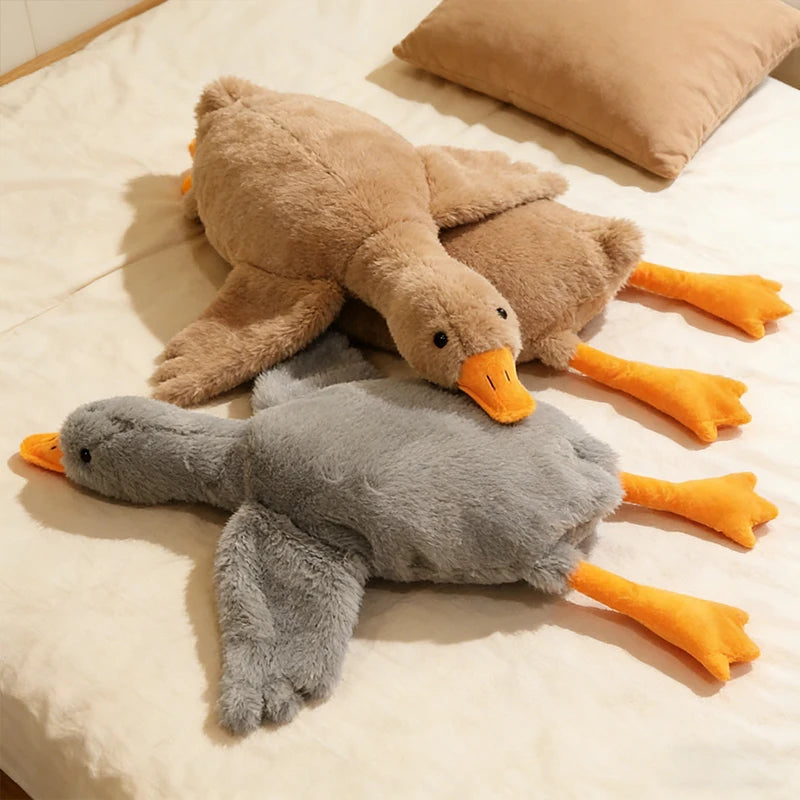 Soft Fleece Goose Plush Toy Relaxing Pet Companion Pillow