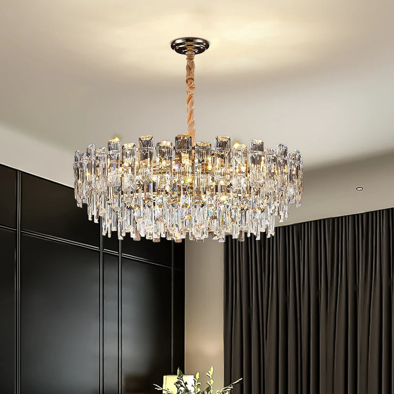 Yingxuan Loft Pendant Crystal Chandelier For Dining Room Lighting