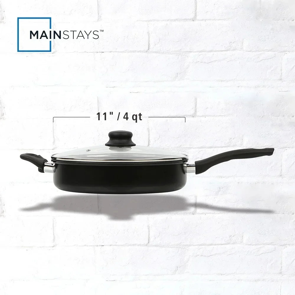 Non-Stick Jumbo Cooker Glass Lid Dishwasher Safe Cool-Touch Handle