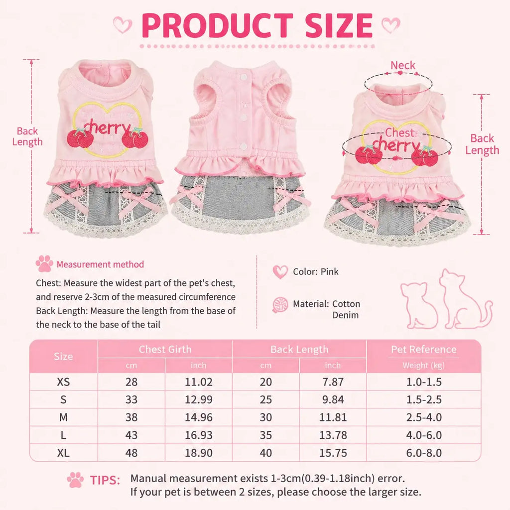 Small Dog Denim Skirt Vest Outfit Spring Pet Clothes Walking Travel Outdoor Fashion Apparel Pet and Home Outlet